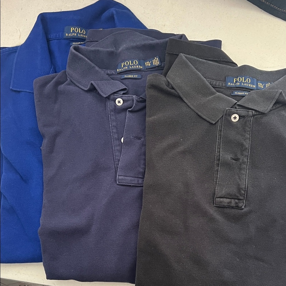 Polo by Ralph Lauren Men’s Polo Trio in Royal Blue, Navy, and Black